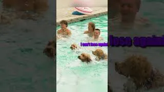 Thumbnail: Recreating our puppies' pool race 2 YEARS LATER! 🐶