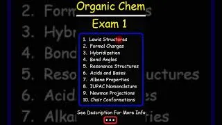 Thumbnail: Organic Chemistry Exam 1 Review - #Shorts