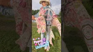 Thumbnail: Peace, Love, & Unicorns #upcycle #recycle #cowgirl #love #denim #love