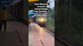 Thumbnail: Rare Moment! Locopilot Acknowledges Train Spotter on Camera 🚂🔥 #trainspotting #railwaystation