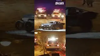 Thumbnail: Watch moment Batman stunt crew film dramatic police chase scene on Glasgow street at night