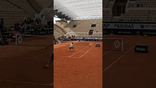 Thumbnail: Insane #RolandGarros Point Under The Roof! 😱 Amazing Courtside view | Guess who? #Tennis
