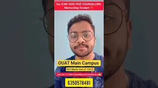 Thumbnail: 😱 553 Marks = OUAT Main Campus Admission? ICAR Paid Counselling Mentorship Student Review #OUAT#icar