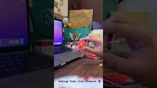 Thumbnail: Making foam clay flowers for the first time 🌺