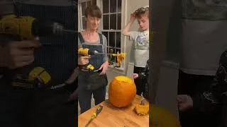 Thumbnail: Power Tool Pumpkin Carving 🎃 | DIY Halloween Throwback! #diy #powertools