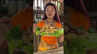 Thumbnail: Phak Lov - chicken intestines, quail eggs 🥚🥚🍗🍗🍜🌿 #yummyfood #food # #deliciousfood #cooking #mukbang