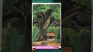 Thumbnail: Longer version with commentary is up on my channel ✨🌈 including bunch of tips for gouache! #ghibli