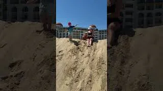 Thumbnail: The kids playing on the water slides in Bulgaria #bulgaria #beach #waterslide #holiday #summer