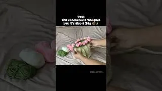 Thumbnail: It’s a Bouquet it’s a Bag 🌸💫 #crochet #handmade #crochettutorial #crochetforbeginners #rose #diy