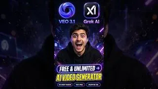 Thumbnail: Veo 3.1 + Grok AI = FREE Unlimited AI Video Generator 2026 🤯 #vscodium #vavr #veetwo