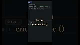 Thumbnail: Python enumerate() Explained in 40 Seconds 🔥 | Stop Using Manual Counters! #python #shorts
