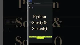 Thumbnail: Learn Python sort() vs sorted() in 50 seconds! Easy for Beginners #shorts #python #coding