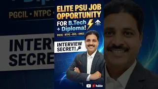 Thumbnail: Elite PSU Job Opportunity For B.Tech + Diploma! 🏛️⚡ Interview Secret! #shorts