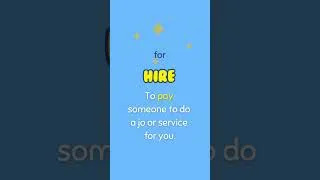 Thumbnail: Learn Money Concepts A to Z- H for Hire