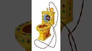Thumbnail: 10 Second Timer Bomb GOLD TOILET 🚽 #timertopia