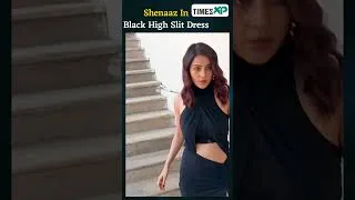 Thumbnail: #shenaazgill in gorgeous black high slit dress #fashion #shorts #slits #bollywoodfashion #blackdress
