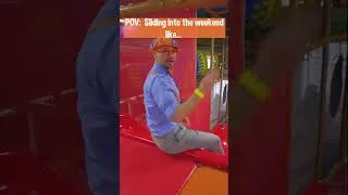 Thumbnail: Sliding into Fun with Blippi! 🌟 Epic Playground Slide! #Shorts