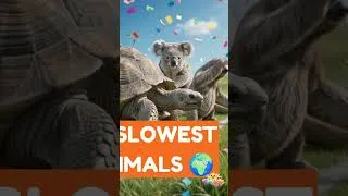 Thumbnail: 🐌 Who Wins the World's Slowest Race? 🤯🏁 #ytshorts #kidslearning #animalsforkids