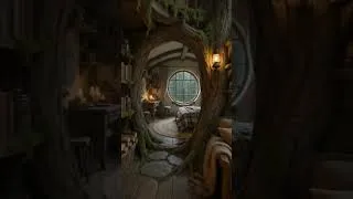 Thumbnail: Inside a whimsical cozy log cabin