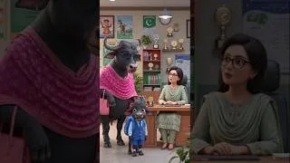 Thumbnail: 🐃 Buffalo Mom Takes Her Baby to School for Admission! 🏫 | Funny 3D AI Cartoon