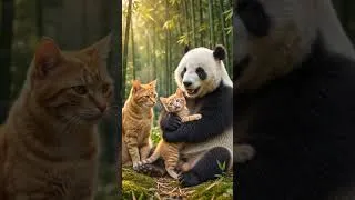 Thumbnail: 🐼 Baby Panda Saved a Lost Kitten 🐱❤️ | Heartwarming AI Animal Story #shorts #usa #usashorts #viral