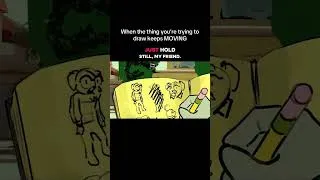Thumbnail: When the thing you’re trying to draw keeps moving #characterdesign #comedy #animation #artists