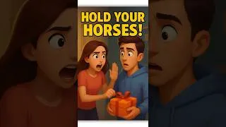 Thumbnail: “Hold Your Horses! 🐎  Funny English Phrase You Must Know!”  #english #idioms #shorts