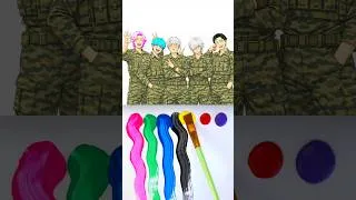 Thumbnail: Military Dance Trend 🪖 Saja Boys K-pop Demon Hunters Color Smash Hair Change ✨ #shorts