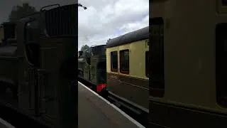 Thumbnail: Buckfastleigh, S.D.R.; GWR Pannier Tank 6412 sandwiched by 4 auto coaches leaves @ 2:37pm 27/05/2019