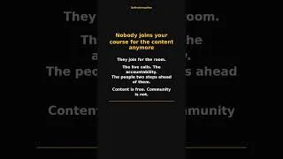 Thumbnail: Nobody Joins Your Course for the Content Anymore
