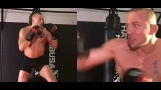 Thumbnail: Georges St-Pierre looks strong before the fight against Michael Bisping