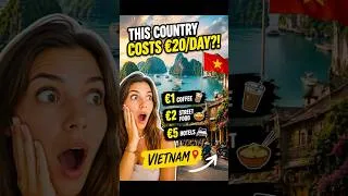 Thumbnail: Would You Travel for €20/Day?  #backpackingvietnam #budgettravel #southeastasia #shorts #fyp