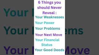 Thumbnail: 6 Things You Should Never Reveal to Anyone | Protect Your Success 💯
