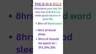 Thumbnail: The 8+8+8 Rule for a Balanced Life | Daily Success Formula