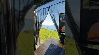 Thumbnail: Not a bad spot to game 😍 #views #travel #gaming #vanlife