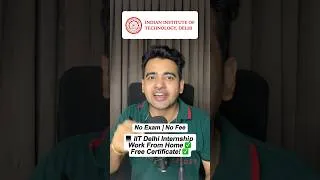 Thumbnail: IIT Delhi Work From Home Internship 2026 | UG, PG & PhD Students | Certificate & Goodies