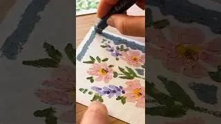 Thumbnail: New relaxing oil pastel flower painting! You can also watch the full length of the video. 🌸💚