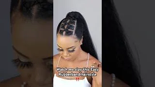 Thumbnail: 🔥EASY RUBBERBAND HAIRSTYLE ! #protectivestyle #roadto1million #braids #fyp #trending #viral #tupo1