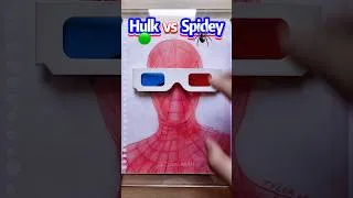 Thumbnail: Spider-Man vs. Hulk 💚🕷️ #3DGlasses #Drawing #SpiderManBrandNewDay
