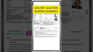 Thumbnail: 🚀Ugc Net June 2026 Qualified Candidate's / Result  #ugcnet #ugcnet2026 #ugcnetresult #ntaugcnet