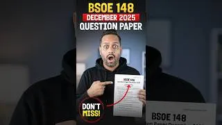 Thumbnail: IGNOU BSOE 148 Question Paper Dec 2025 | Social Stratification BSOE 148 Question Paper