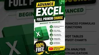 Thumbnail: microsoft excel, advance excel full course for free, beginner to advance in hindi @upciss #excel