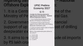 Thumbnail: UPSC Prelims 2027 Economy Q.13 National Offshore Exploration Scheme - Samudra Manthan