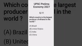 Thumbnail: UPSC Prelims 2027 Economy Q.11 - World Ethanol Production