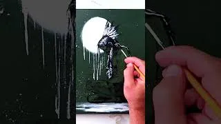 Thumbnail: Painting a Powerful Moonlit Warrior in Acrylic 🌕 #AcrylicPainting #ArtShorts