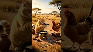 Thumbnail: The Cat Stole an Egg... Then Cooked the Angry Chicken! 😂🍳 | Funny Cartoon Animation
