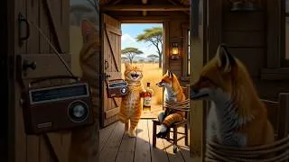Thumbnail: Hungry Fox Tricked the Predators! 😂 Funny Animal Cartoon | Cat Saves Fox