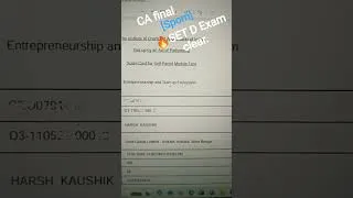 Thumbnail: 🔥ICAI Spom SET D Exam pass. Entrepreneurship and start up ecosystem. CA final spom.