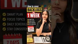 Thumbnail: How to Cover Backlogs in 1 Week? - By Radha Mam #biologyhscboard #radhamam #shortsfeed #ytshorts