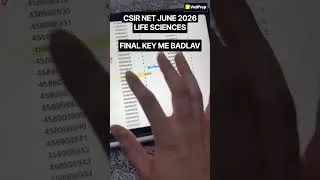 Thumbnail: CSIR NET JUNE 2026LIFE SCIENCES FINAL KEY ME BADLAV #csirnet #answerkey #resultday2026